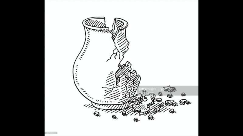 Рисунок разбитой вазы