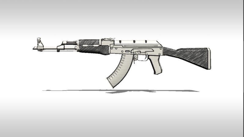Скетч АК 47