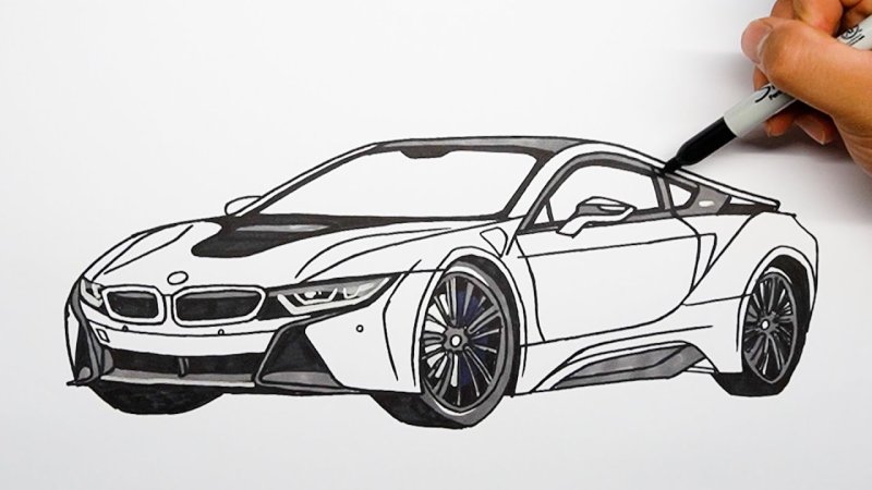 Рисунок машины БМВ ай 8