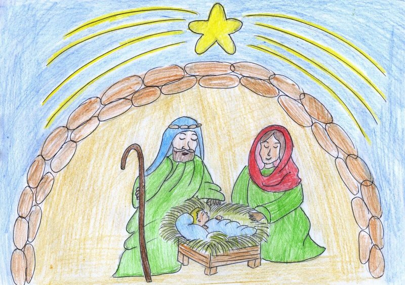 Рисунок на тему Рождество
