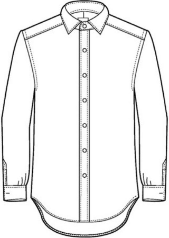 Технический эскиз мужской рубашки