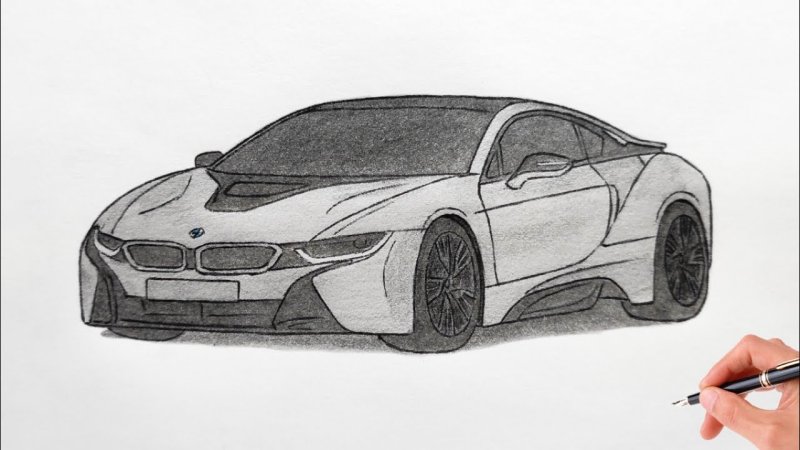 BMW i8 для рисования легкие