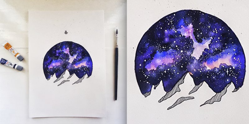Космос акварелью