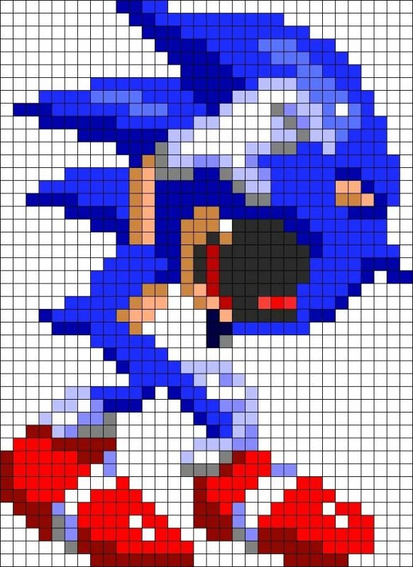 Соник пиксель арт 32x32