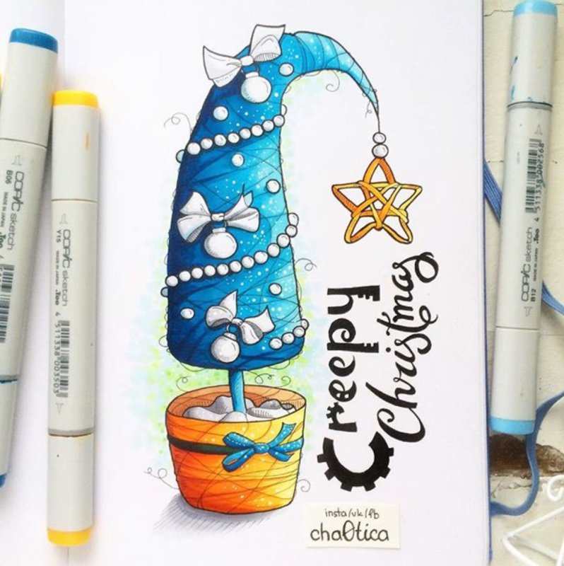 Рисунки маркерами для скетчинга