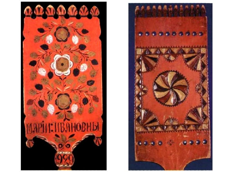 Городецкая роспись прялка