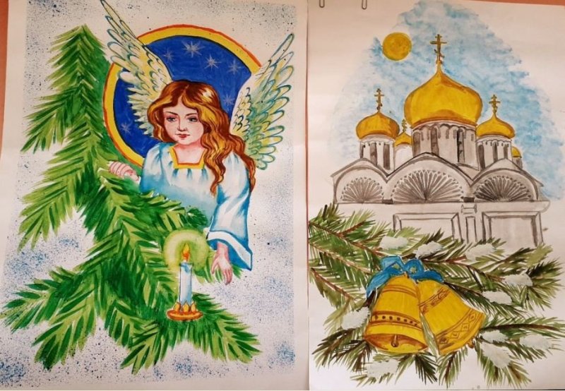 Рисунок на рождественскую тему