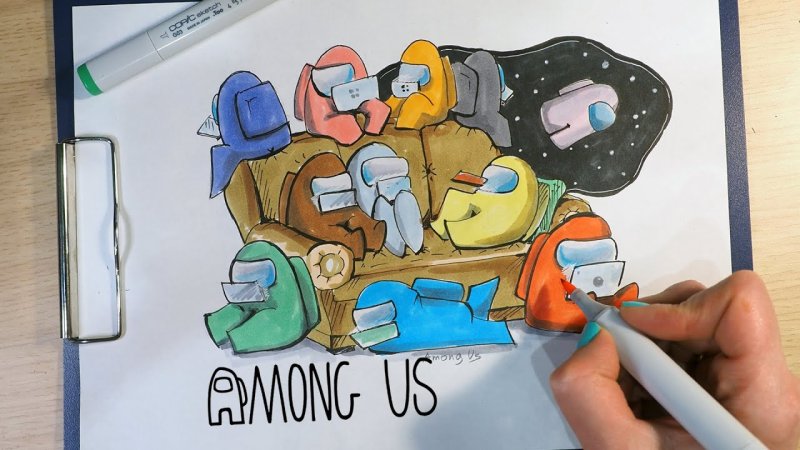 Уроки рисования among us