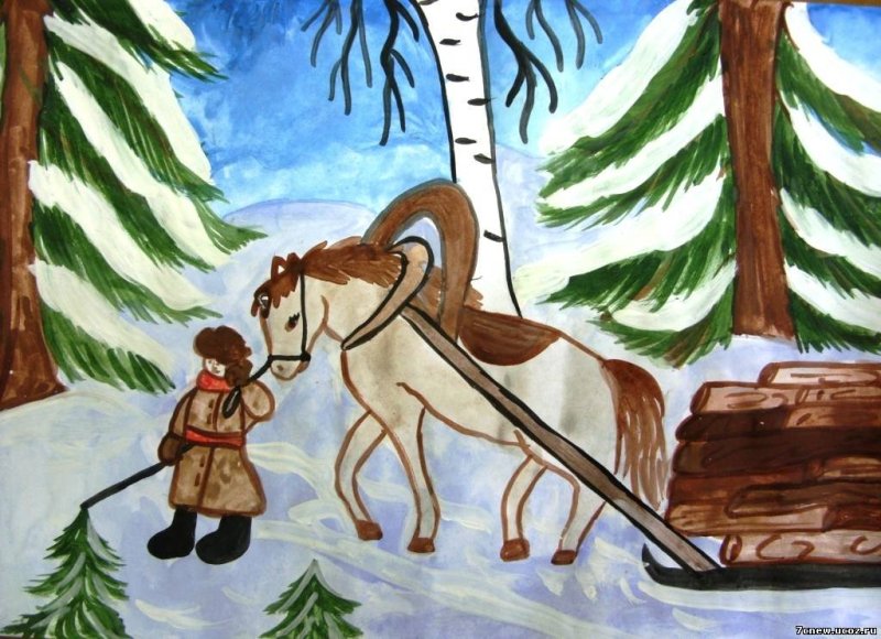 Рисунок к произведению Некрасова крестьянские дети
