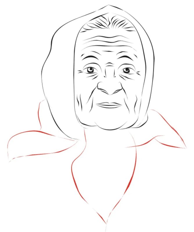 портрет бабушки карандашом