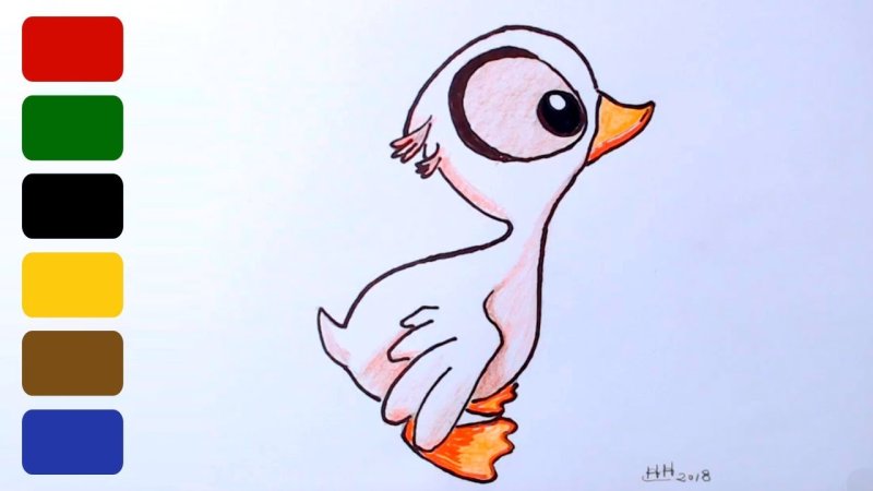 Лёгкие рисунки гуся