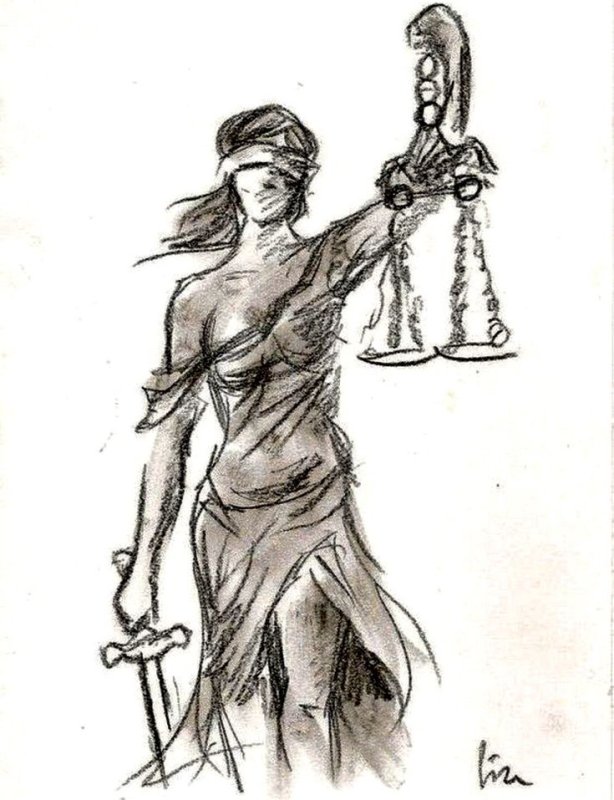 Богиня Фемида тату эскиз
