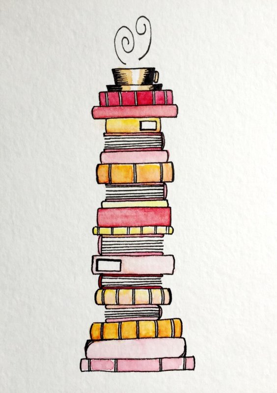 Стопка книг рисунок