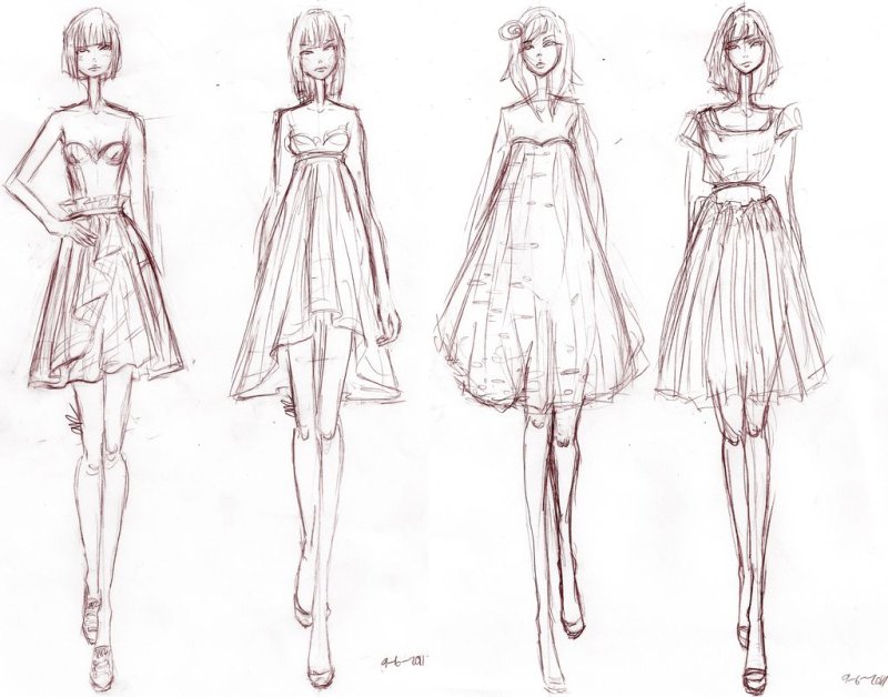 Эскизы платьев