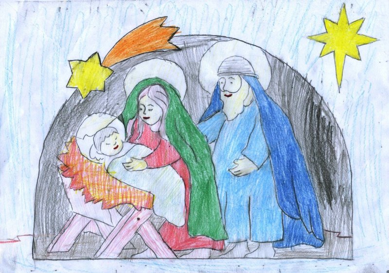 Рисунок Рождество Христово для детей