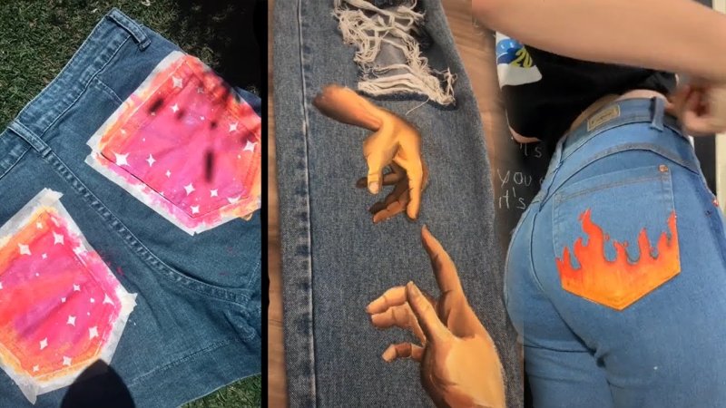 Рисунки на джинсах
