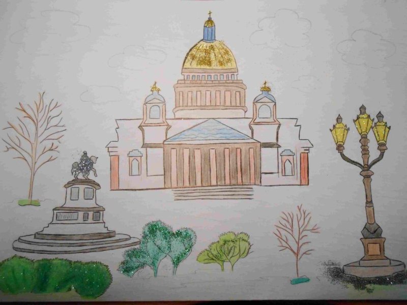 Исакиевский собор нарисовать