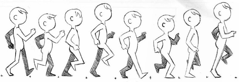 Ходьба человека по кадрам