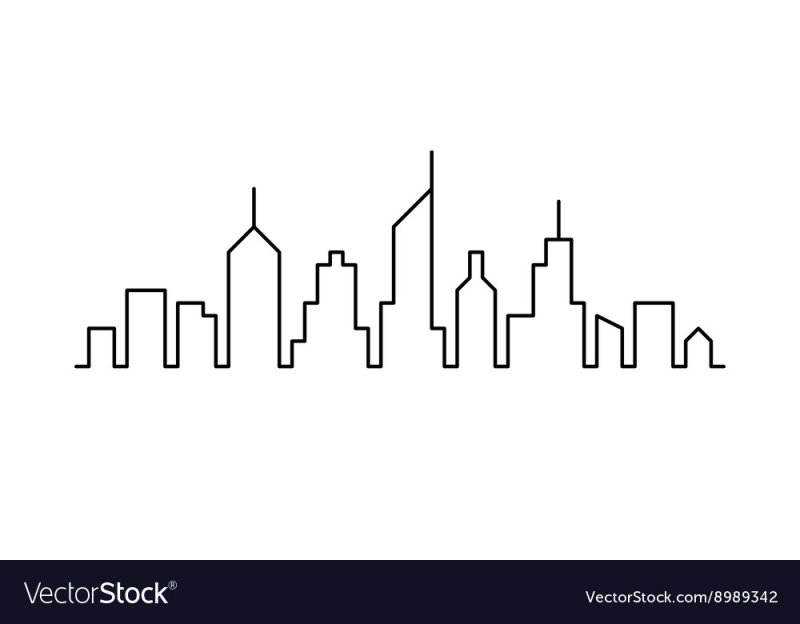 Силуэт города одной линией