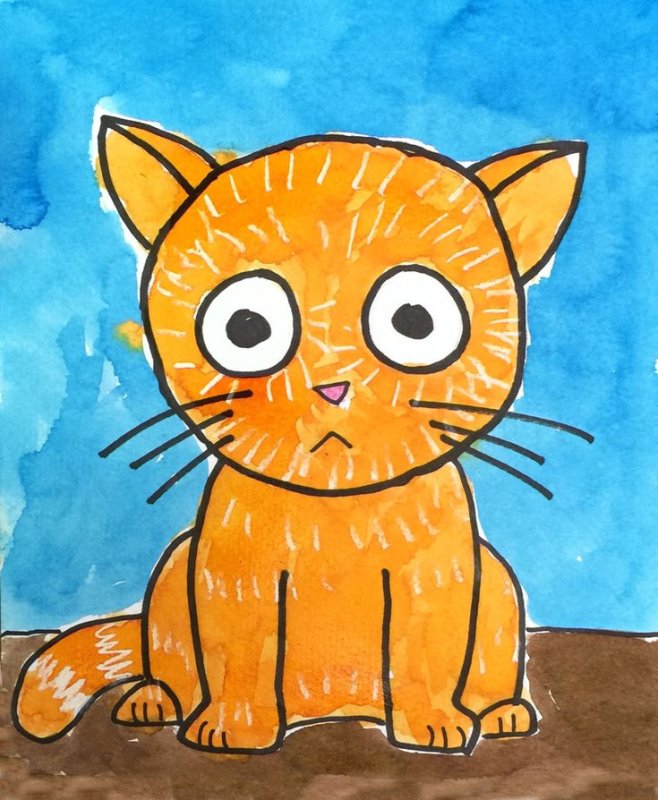 Котик рисунок