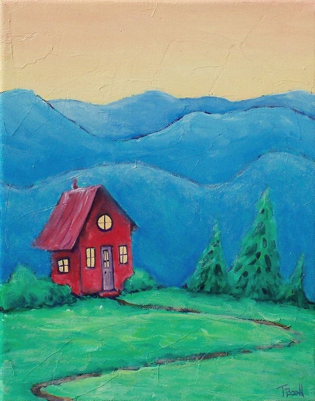 Домик красками