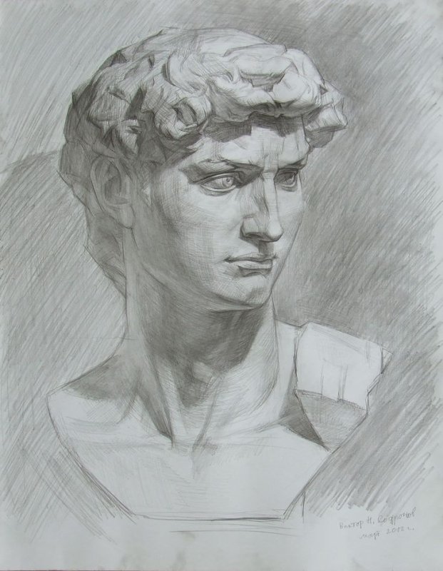 Давид Микеланджело голова гипс