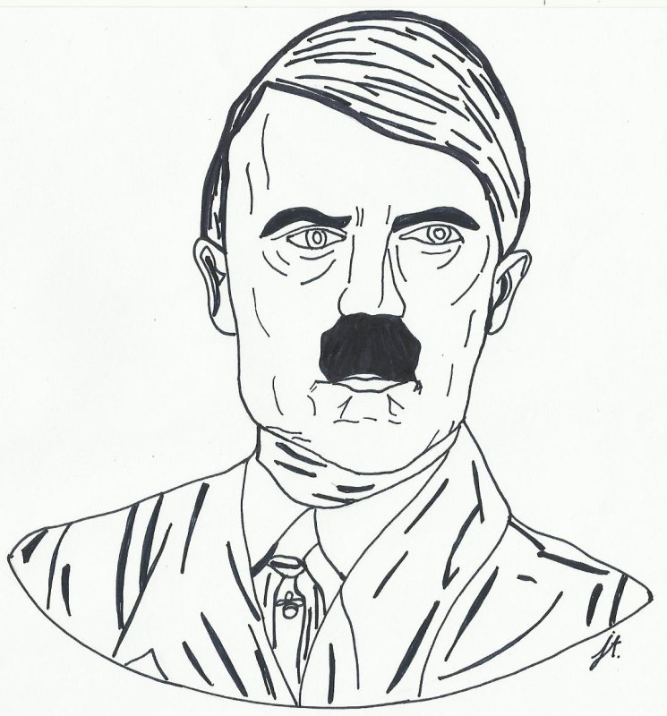 Адольф Гитлер нарисовать
