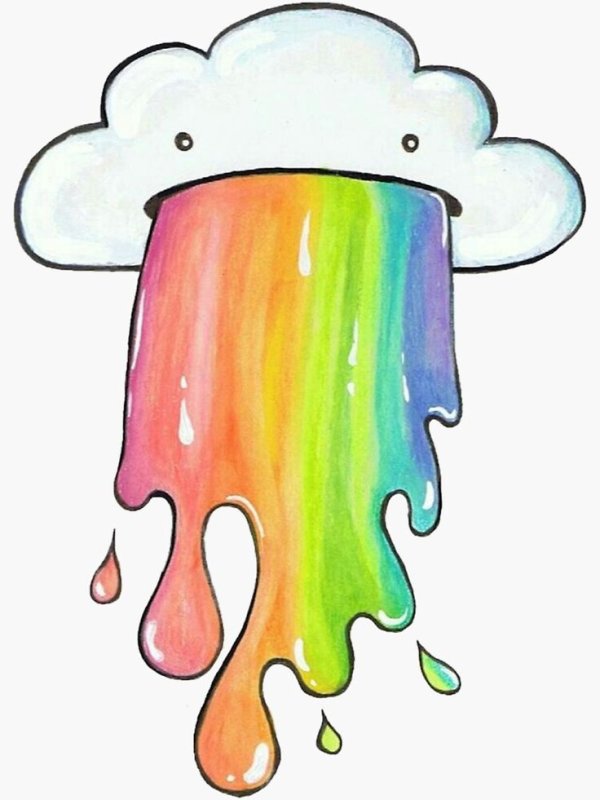 Радужные рисунки для срисовки легкие