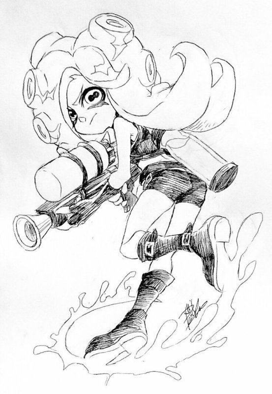 Splatoon 2. рисунки карандашом