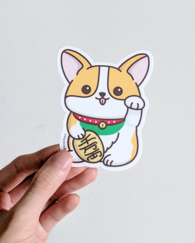 Кавайные наклейки корги