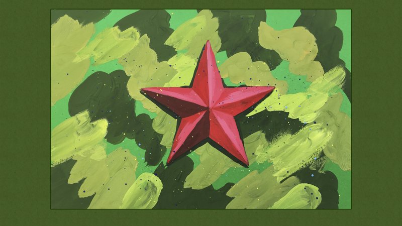 23 Февраля гуашью