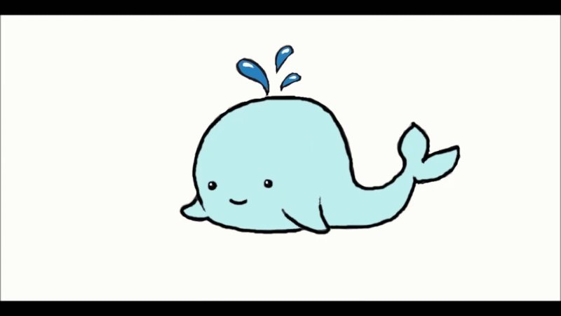 Кит милый на прозрачном фоне