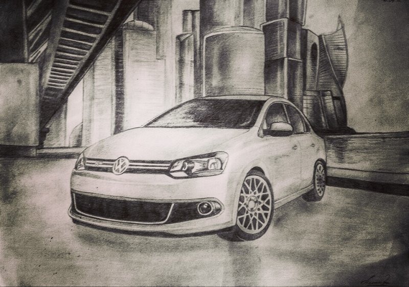 volkswagen polo sedan рисунок
