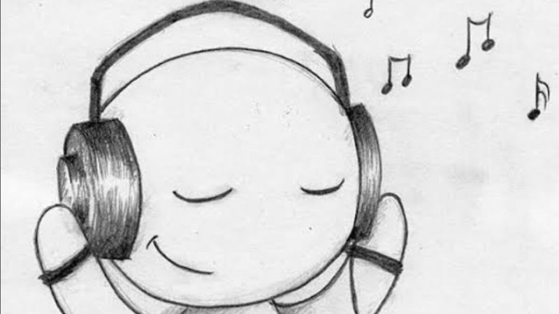 Наушники рисунок для срисовки