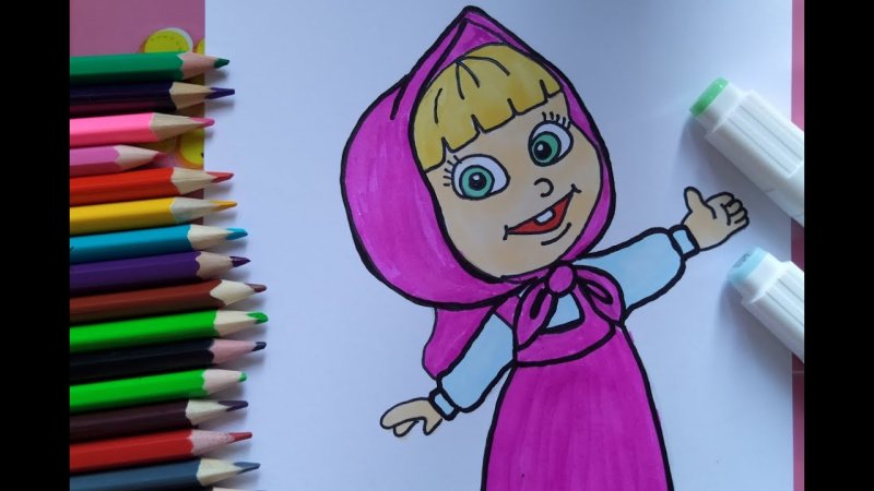 Нарисовать Машу из мультика