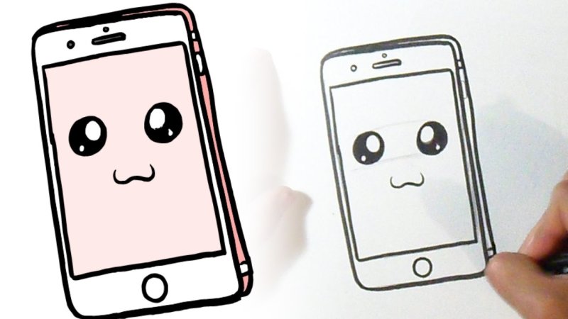 Легкие рисунки телефона