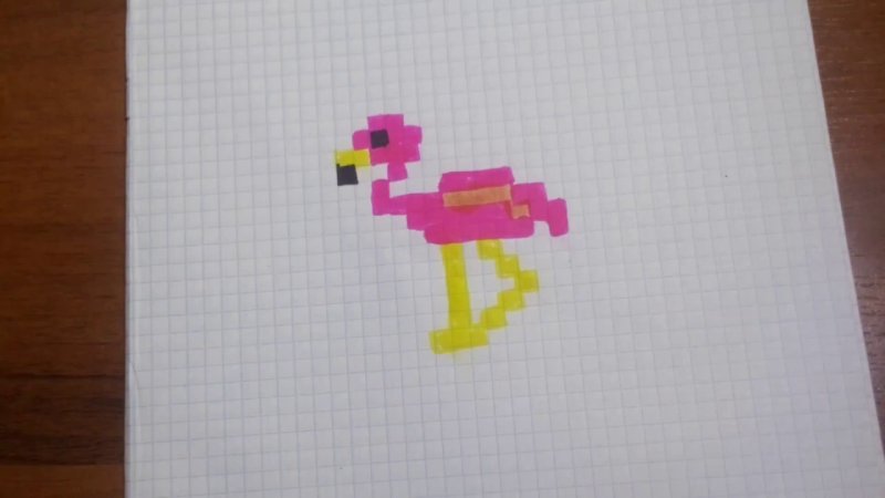 Рисунки по клеточкам Фламинго