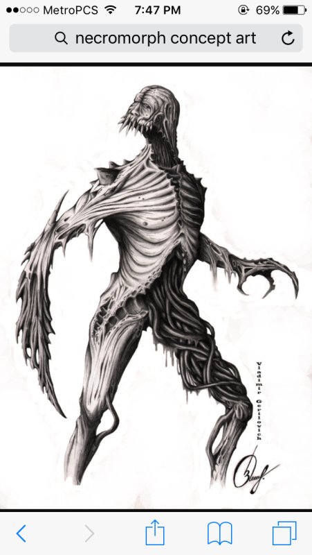 Концепт арт некроморфов Dead Space
