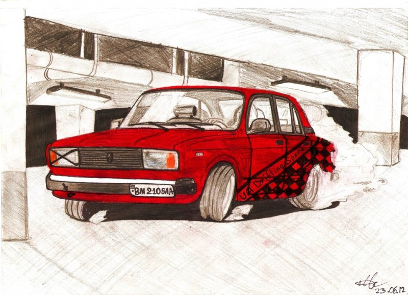 ВАЗ 2105 рисовать