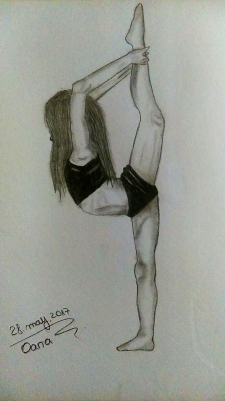 Гимнастка рисунок карандашом