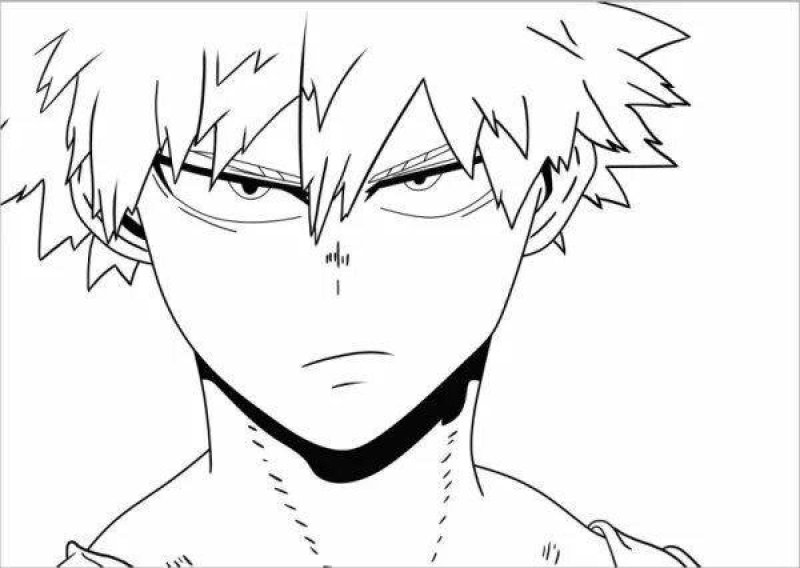Чёрно белый Бакуго Кацуки