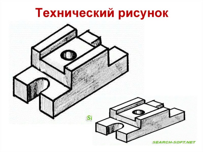 Технический рисунок детали черчение