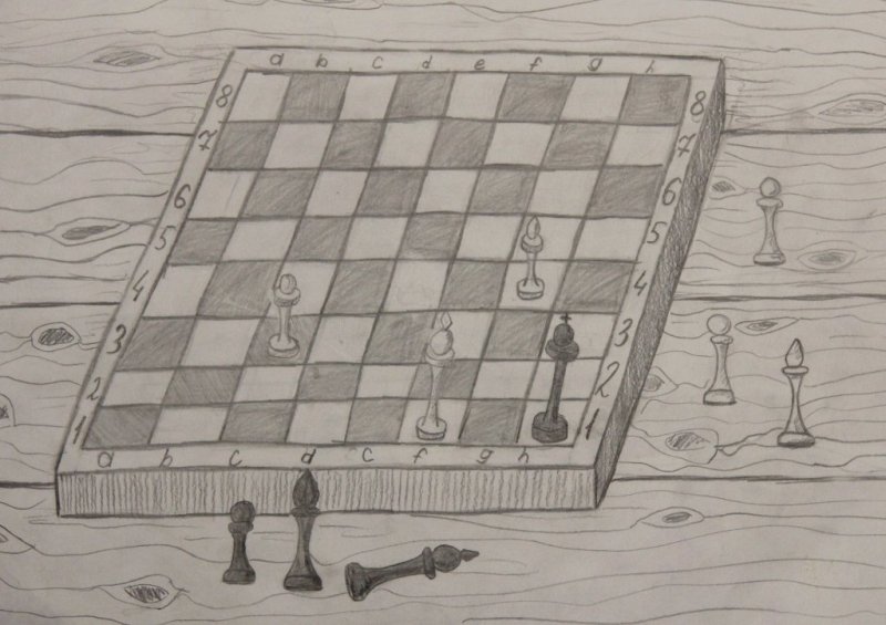 Шахматная доска карандашом