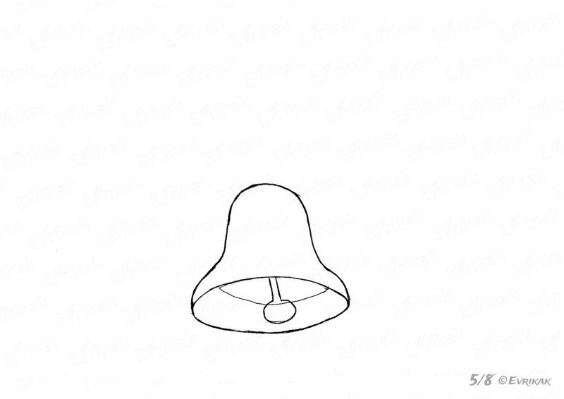 Колокольчик рисунок карандашом