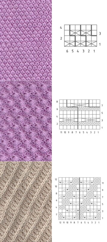 схемы вязания спицами узоров для начинающих