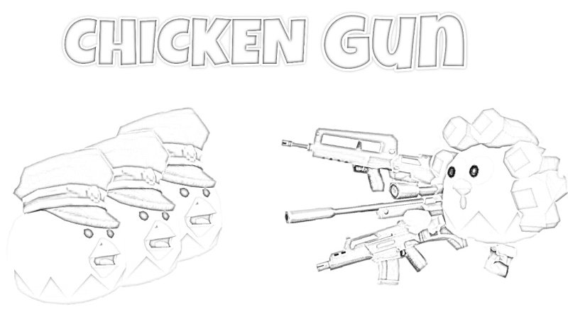 чикен ган раскраска