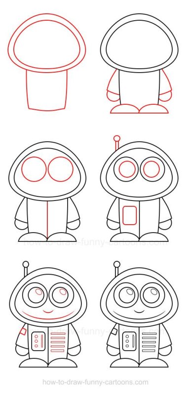 Космонавт рисунок пошагово для детей