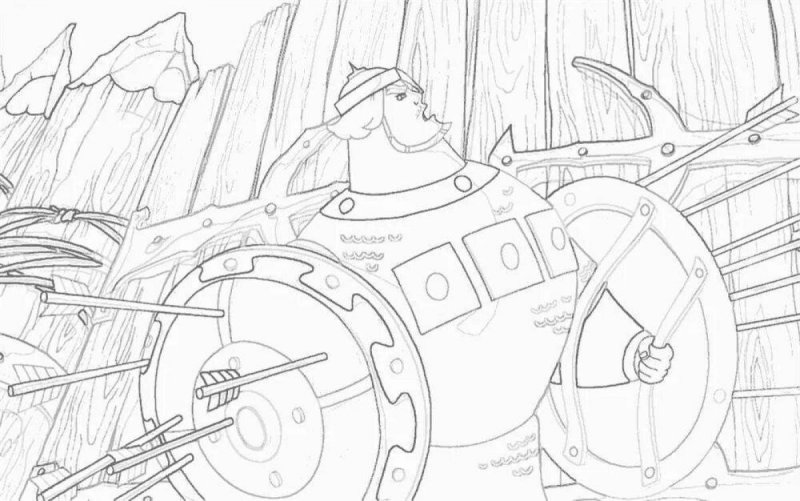 Раскраска три богатыря Добрыня Никитич