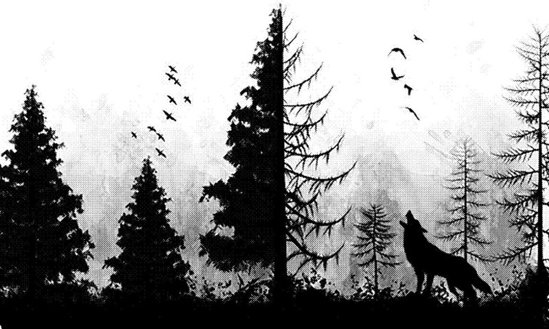 Лес силуэт