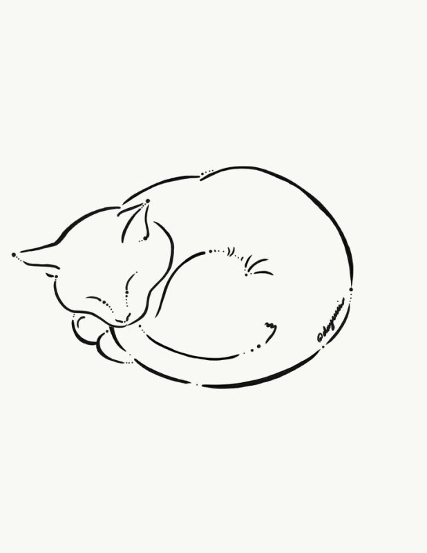 Кошка свернулась клубком